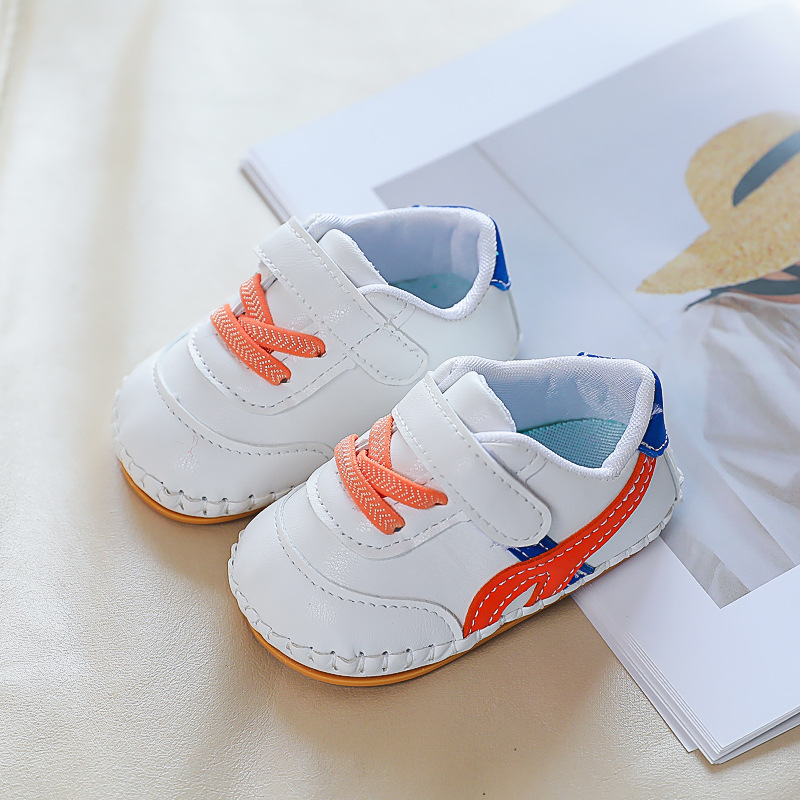 Primavera y otoño hombres y mujeres bebé suela de goma suave 0-1 años zapatos casuales bebé hombre antes del paso zapatos rayas antideslizantes transpirables suela suave