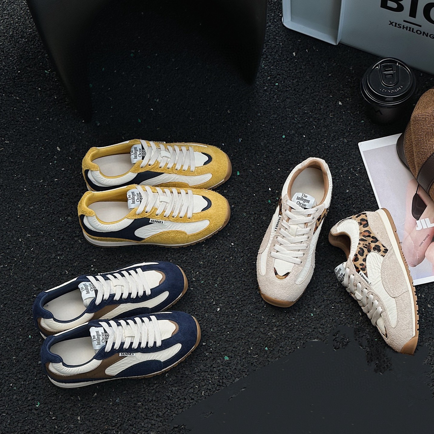 2025秋季新款真皮复古圆头系带真皮软底德训鞋阿甘鞋休闲运动鞋女