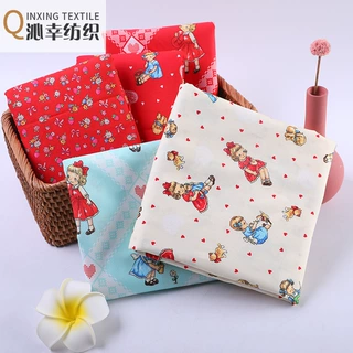 全棉数码活性直喷印花布 欧式动漫卡通花型 diy拼布婴童面料