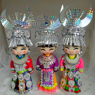 Ethnic Minority Wood Doll Miao Zhuang Style Doll Wholesale 23cm Ethnic Puppet Doll Wholesale