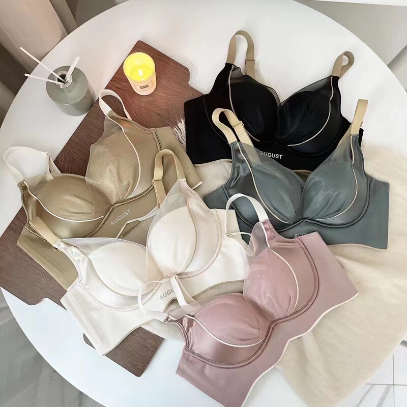 Light-sensitive satin mulberry silk lining rose essential oil soft beads massage underwear adjustable pull-up side bra
