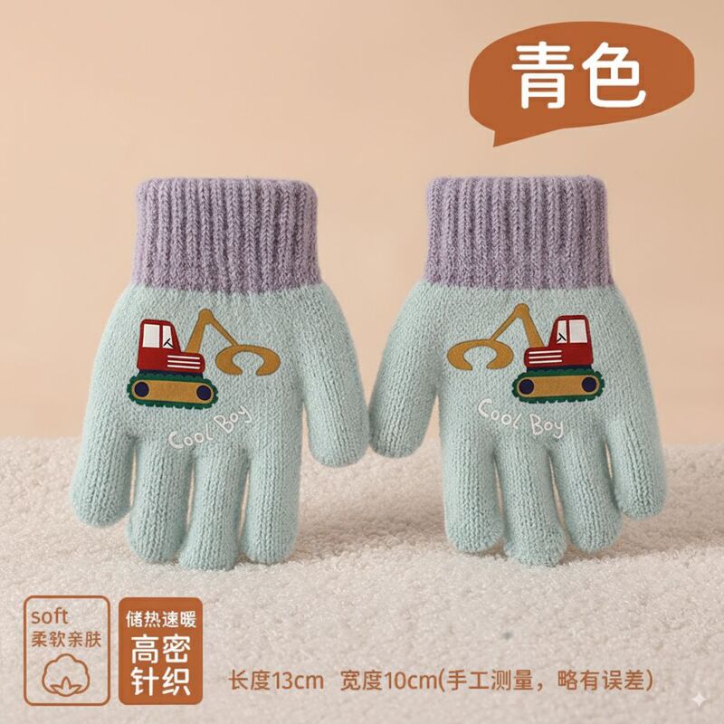 幼儿园女宝宝手套男孩冬季儿童防寒保暖可爱五指针织毛线手套批发|undefined