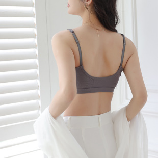 Beautiful Back Intimates for Women Without Rims, Thin Small Breast Push-Up Sports Camisole, Bandeau Style All-In-One Wrap Bra