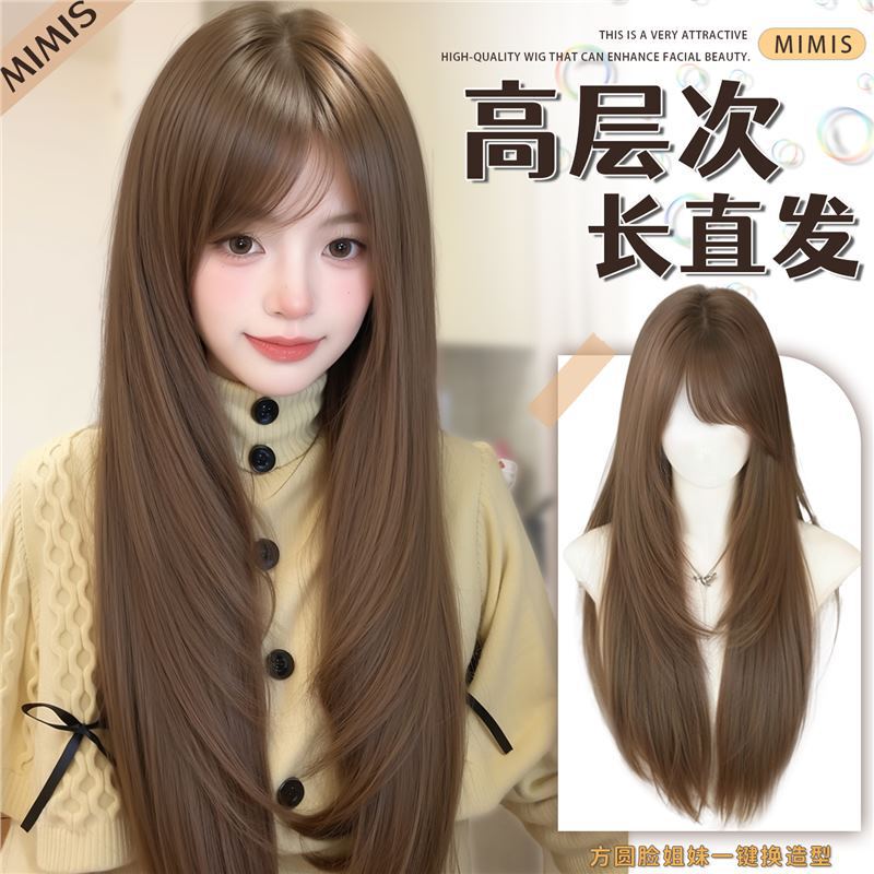 Natural-Looking Full Head Wig for Women, High-Quality Realistic Long Straight Hair, Invisible Seamless Full Wig