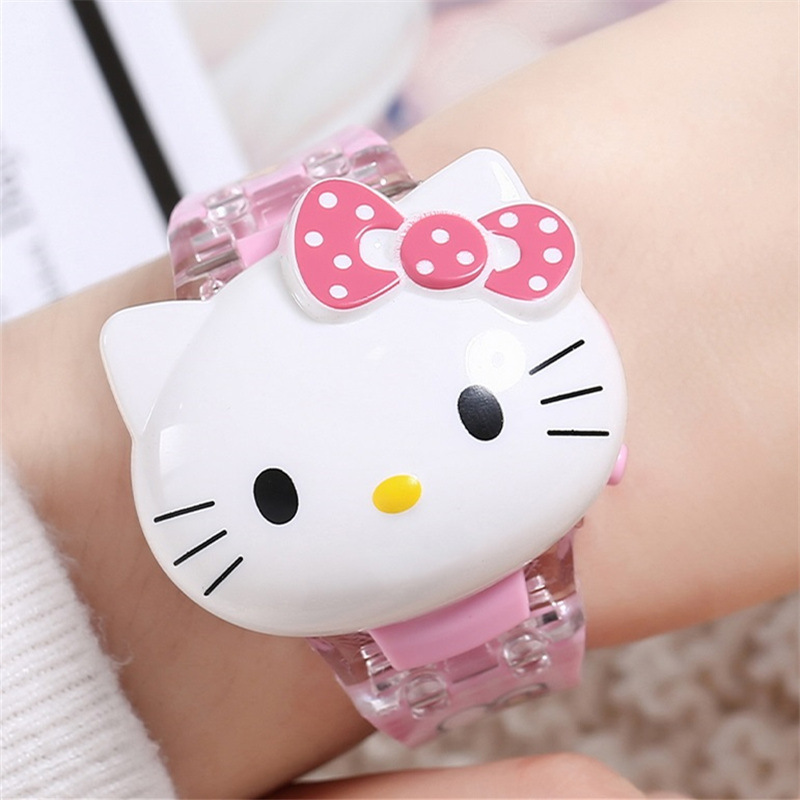 Cute Girly Heart Cartoon Kt Cat Student Watch Best Friend Gift Sanrio Hello Kitty Digital Watch High Value