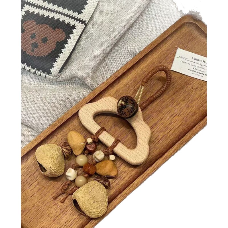 手作果壳风铃包挂配件挂饰diy美拉德棕色系高级感钥匙扣挂件|undefined