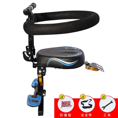 Motorcycle child seat | Motorcycle Baby Safety Seat - electric-motorcycle-blue-pattern-harley-single-seat-black-iron-folding-armrest-girdle-blue-feet