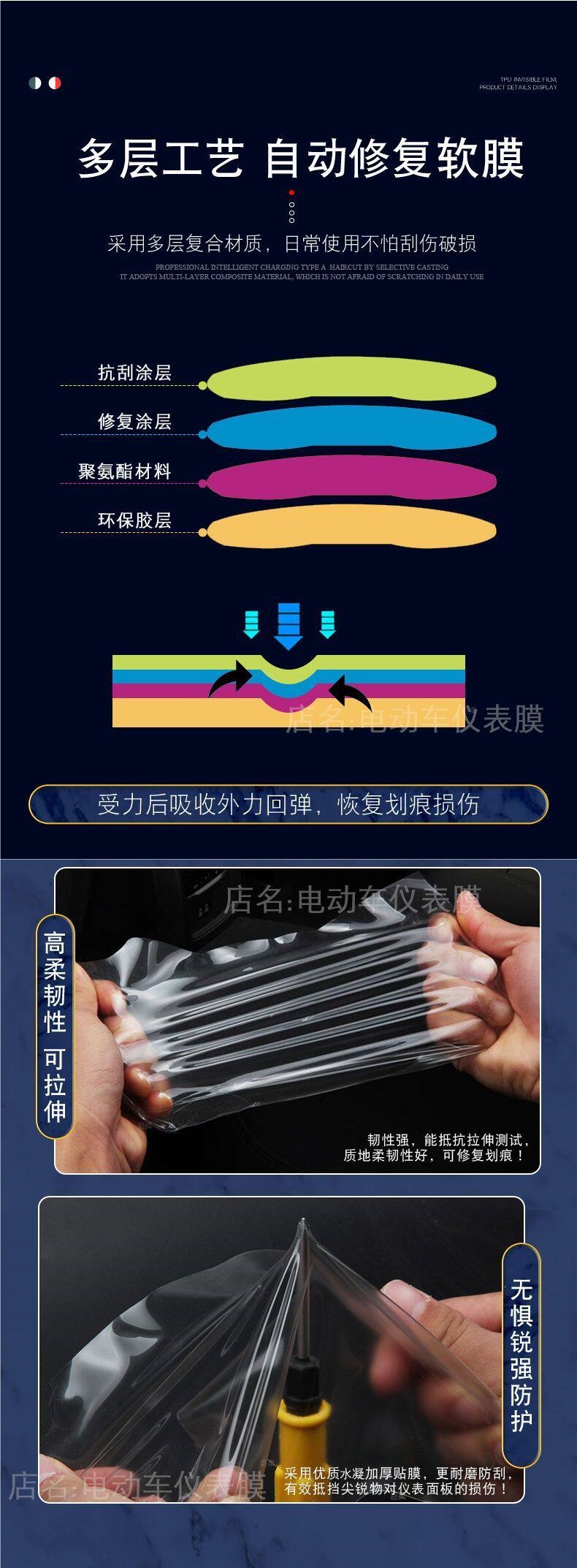 Nine-inch instrument electric vehicle LCD display screen protective film for motorcycle non-tempered modification