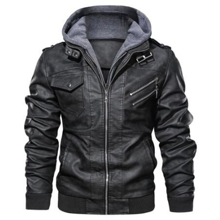 Polyurethane Autumn Jacket, European Style, Plus Sizes, Hooded with Velvet/Fleece Lining