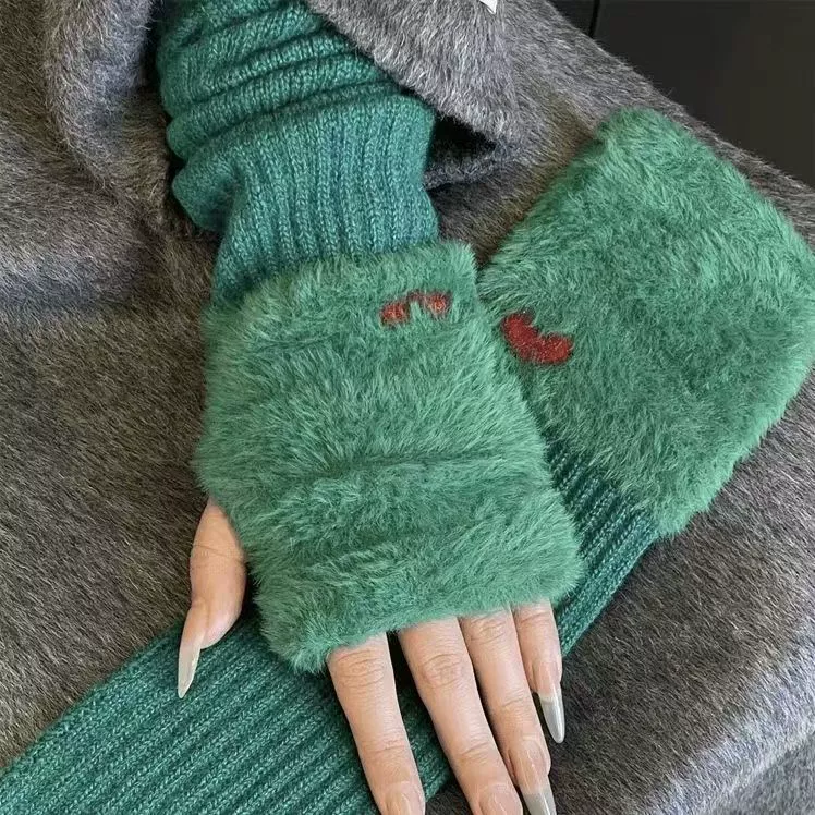 Вязаные длинные перчатки demi-season универсальные