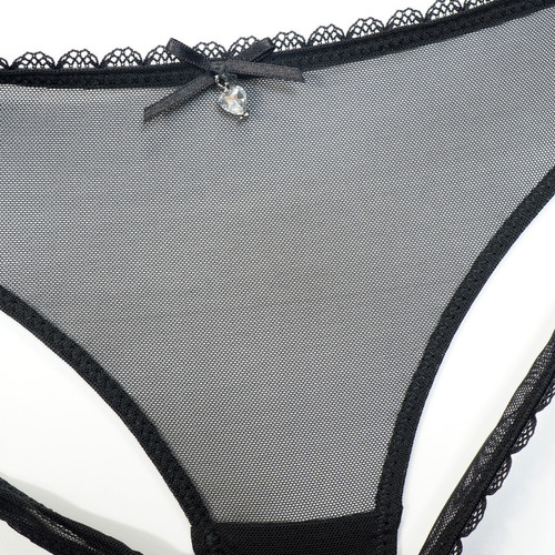 Varsbaby European and American ultra-thin underwear sexy transparent bra set with no steel wire bra see-through mesh lace underwear 