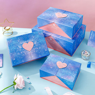 Starry Sky Festival Gift-Giving Ritual Double-Door Gift Box Creative Portable Square Gift Box Birthday Gift Packaging