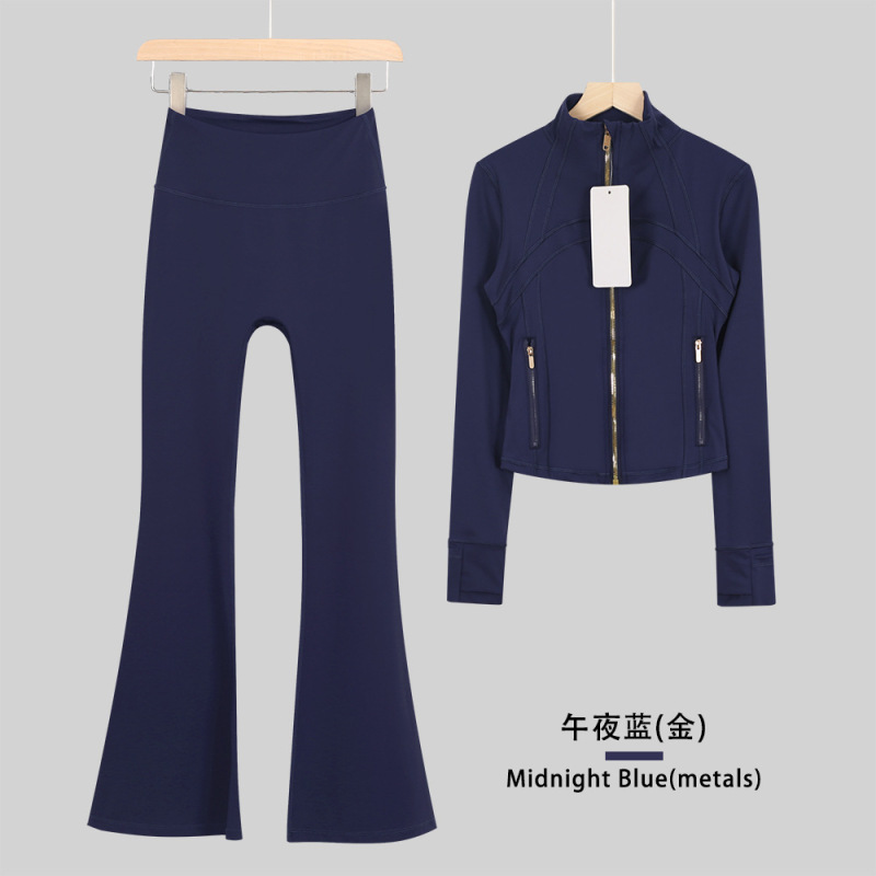 LULULACIE喇叭短款立领夹克运动套装DF外套上衣长袖女健身瑜伽服|undefined