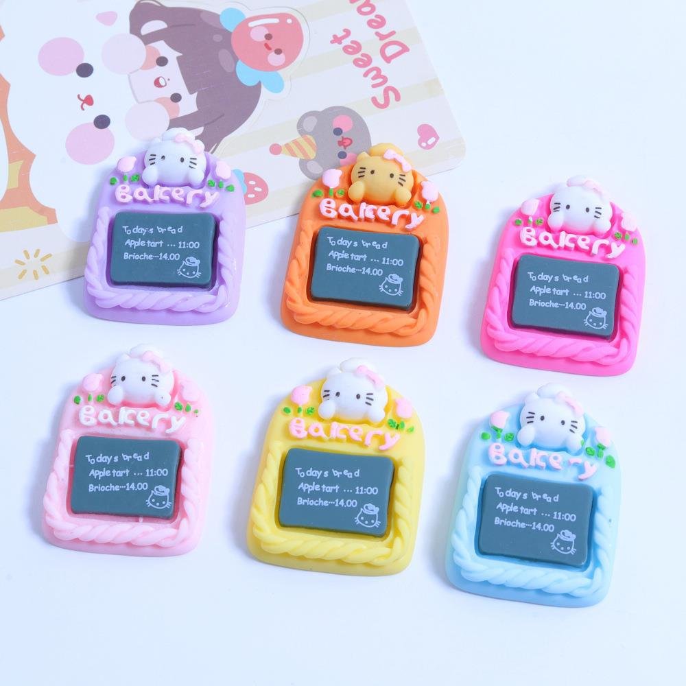 고양이 칠판 DIY 크림 접착제 수제 휴대 전화 쉘 소재 냉장고 스티커 머리 장식 수지 액세서리 도매