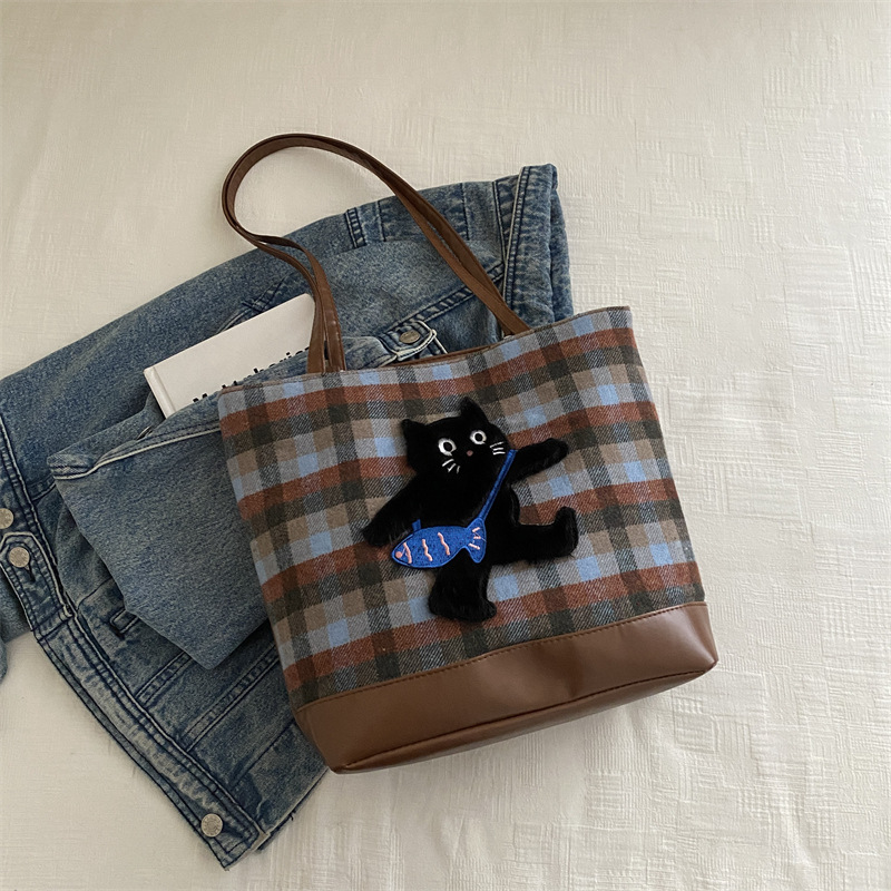 Bolsa de mochila retrógrada de tela de tela para mujeres 2024 nuevo otoño y invierno West Highland tote bolso de gran capacidad de ocio