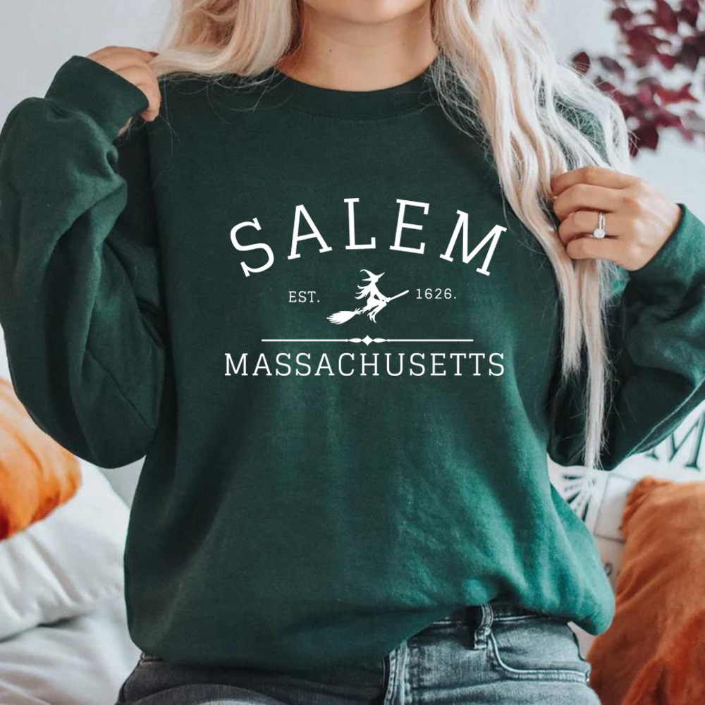 Salem Massachusetts Crewneck Halloween Sweatshirt Salem Witc