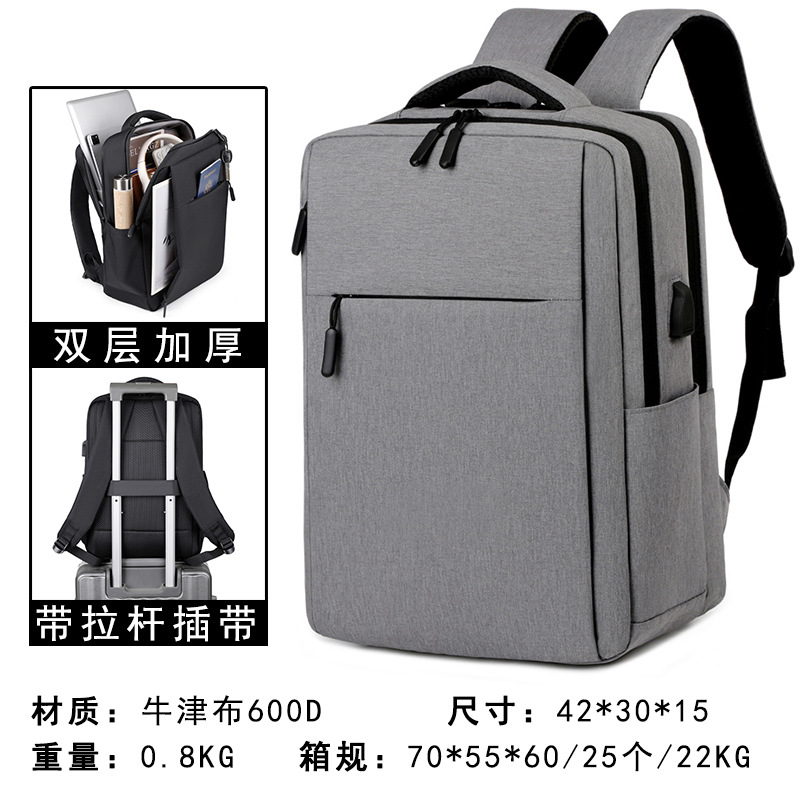 Mochila de nuevo estilo para hombre, bolso para ordenador de negocios de doble capa de gran capacidad, mochila de viaje al aire libre, mochila para mujer con impresión de logotipo