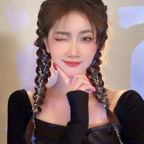 Princess grace bling tassels hair chain braid hair rope for  display picture 1