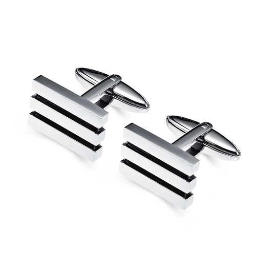 New men's carved groove oil-filled titanium steel French simple suit cufflinks high-end French decorative buckles wear-resistant and non-fading