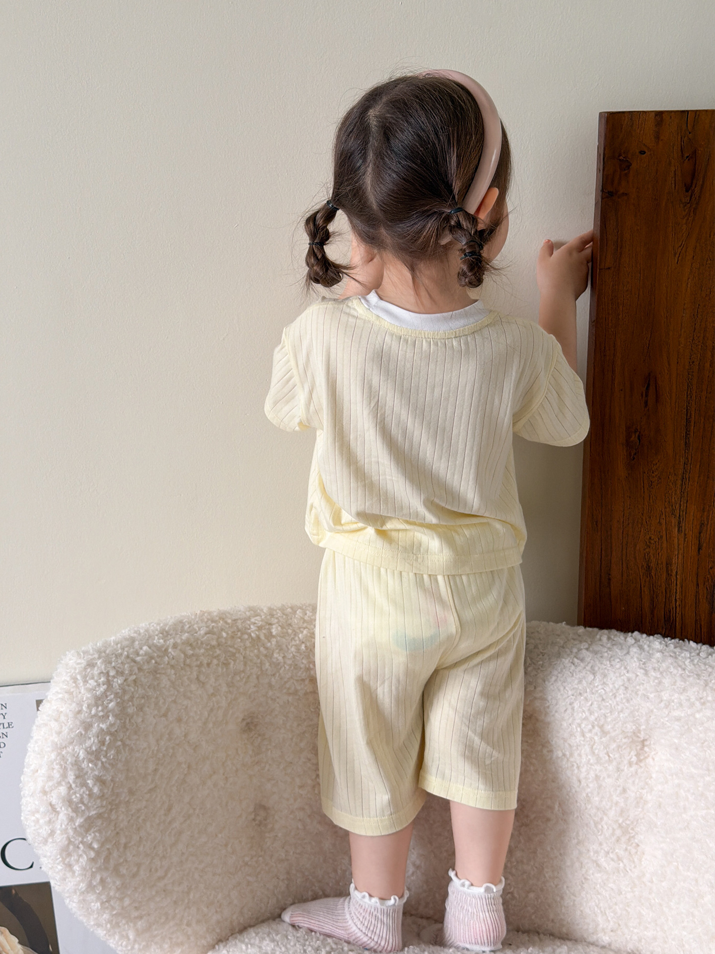 Sugar Pear ropa infantil pijamas para niños verano delgado 2026 ropa casera de mangas cortas para niñas set A ropa de bebé