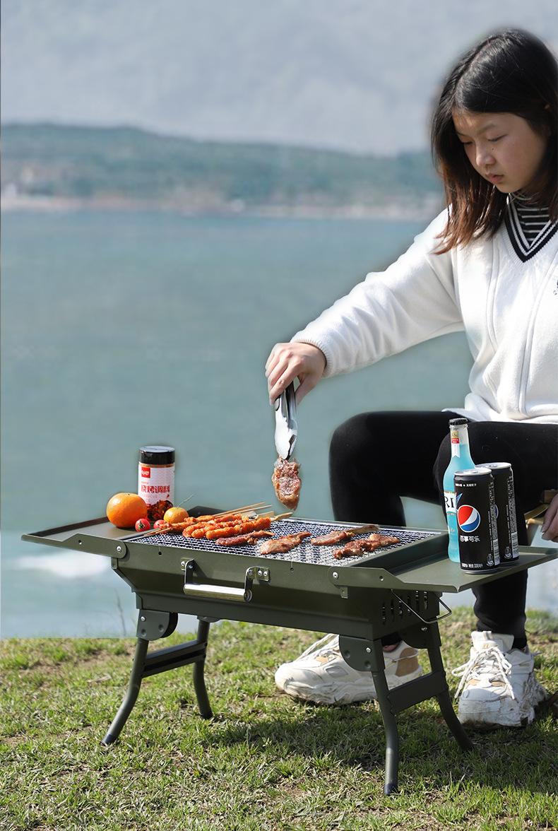 曼巴足迹 大号烧烤炉bbq烧烤箱户外可折叠便携式烧烤架木炭野营