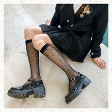 日系JK小腿袜子女包芯丝袜中筒Lolita可爱少女风小圆波点软妹百搭