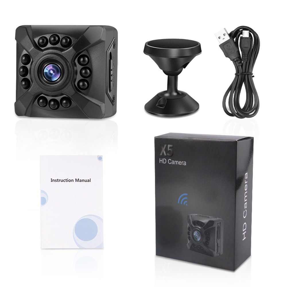 英文国外版 X5 智能Wifi摄像机带电池1080P摄像头 家居室内摄像头