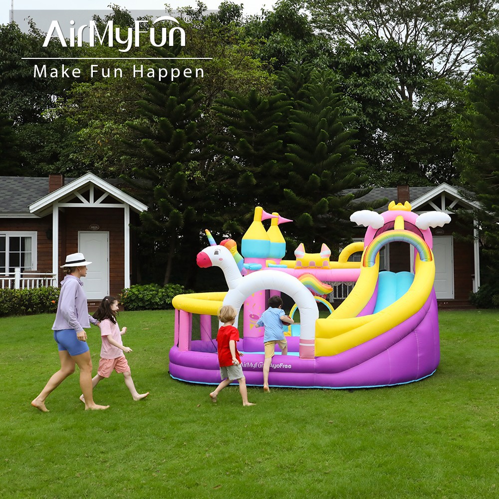 AMF castillo infláble interior parque infantil pequeño tobogán infláble cama trampolín casa Oxford tela castillo en stock