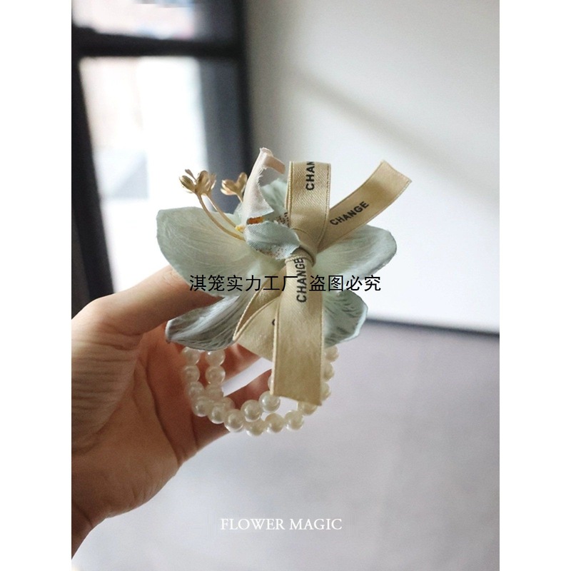 简约款蝴蝶兰多色珍珠手链手腕花结婚礼年会活动伴娘姐妹团手花|undefined
