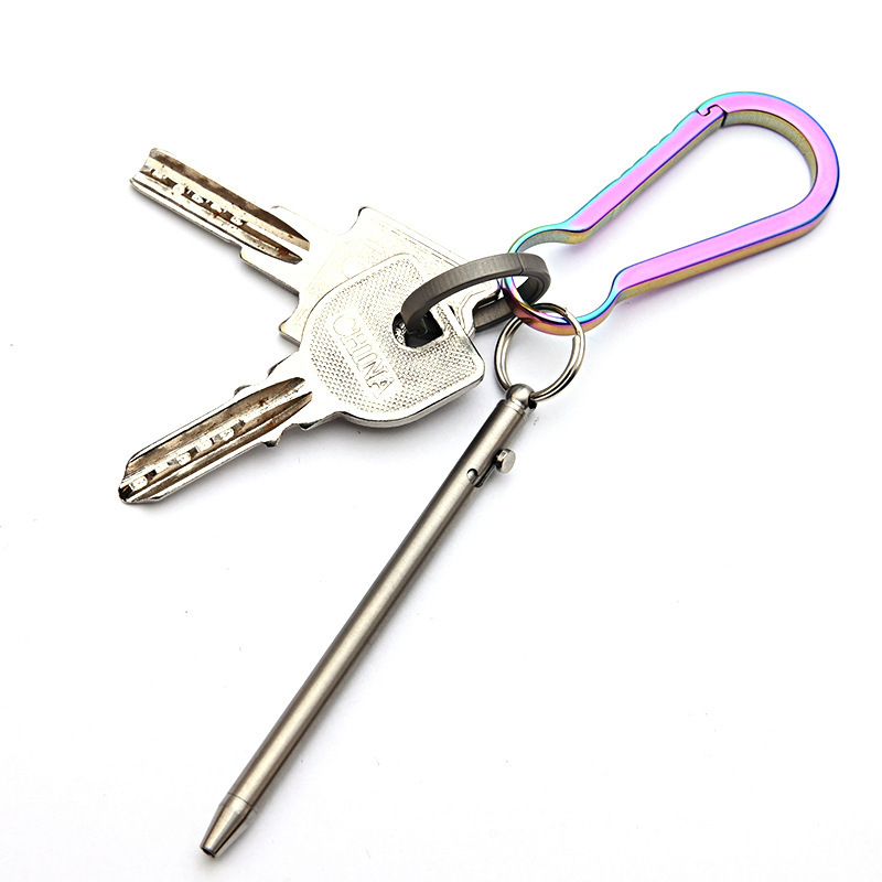 Portátil de viaje Bolígrafo De Metal pluma de la firma creativo puro titanio mini perno pluma EDC portátil llavero pluma