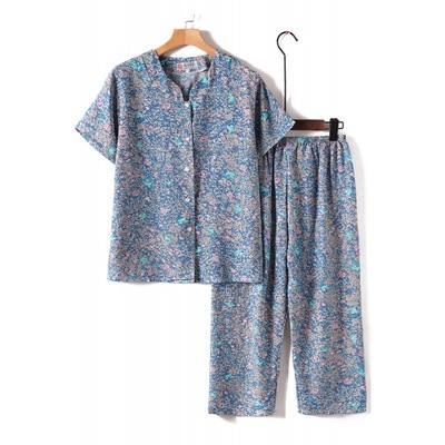 妈妈套装中老年女装奶奶夏装老年人两件套老人衣服上衣老太太短袖