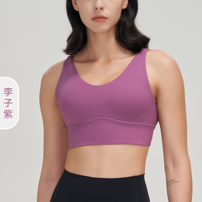 Lycra ropa interior deportiva a prueba de golpes medio de alta resistencia espalda cruzada deportes Chaleco con almohadilla en el pecho sujetador de yoga femenino