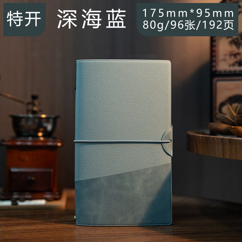 Cuaderno de mano de correa retro de alto valor en blanco sello de hoja de bolsillo cuaderno de comercio exterior DZa6