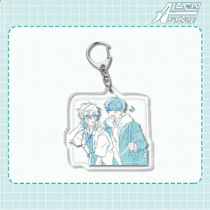 Acrylic keychain (Alien Stage) Mizi Sua, double‑sided 6 cm, metal ring & clasp