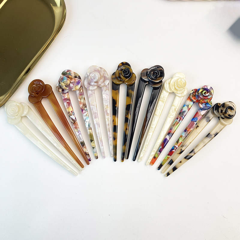 1 Piece Quantity Retro Women's Geometric Acetic Acid Sheets Hair Sticks