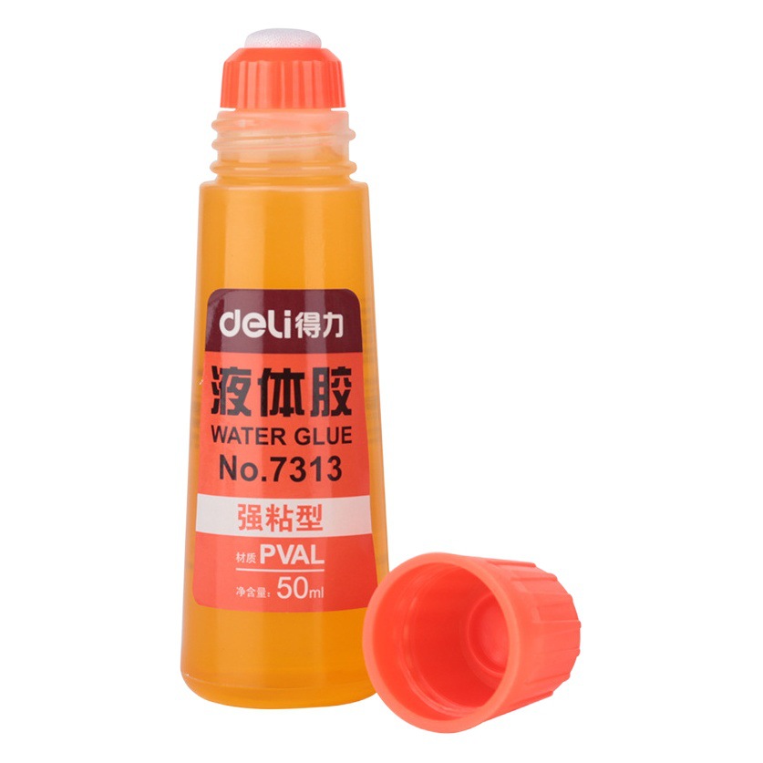Pegamento líquido Deli 7316/7317 de 120 ml, pegamento de gran capacidad con punta de esponja, fuerte adhesión, suministros de oficina