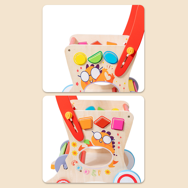 Venta directa de fábrica nuevo multifuncional niños empuje de la mano de juguete carrito de compras Niño de madera supermercado Carro de juguete Coche