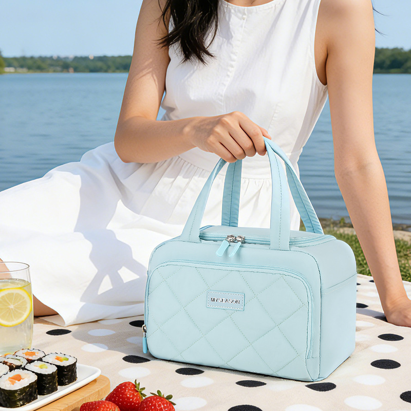 Nueva bolsa de almuerzo portátil de alta belleza, bolsa de almuerzo de aislamiento, bolsa de viaje de chicas
