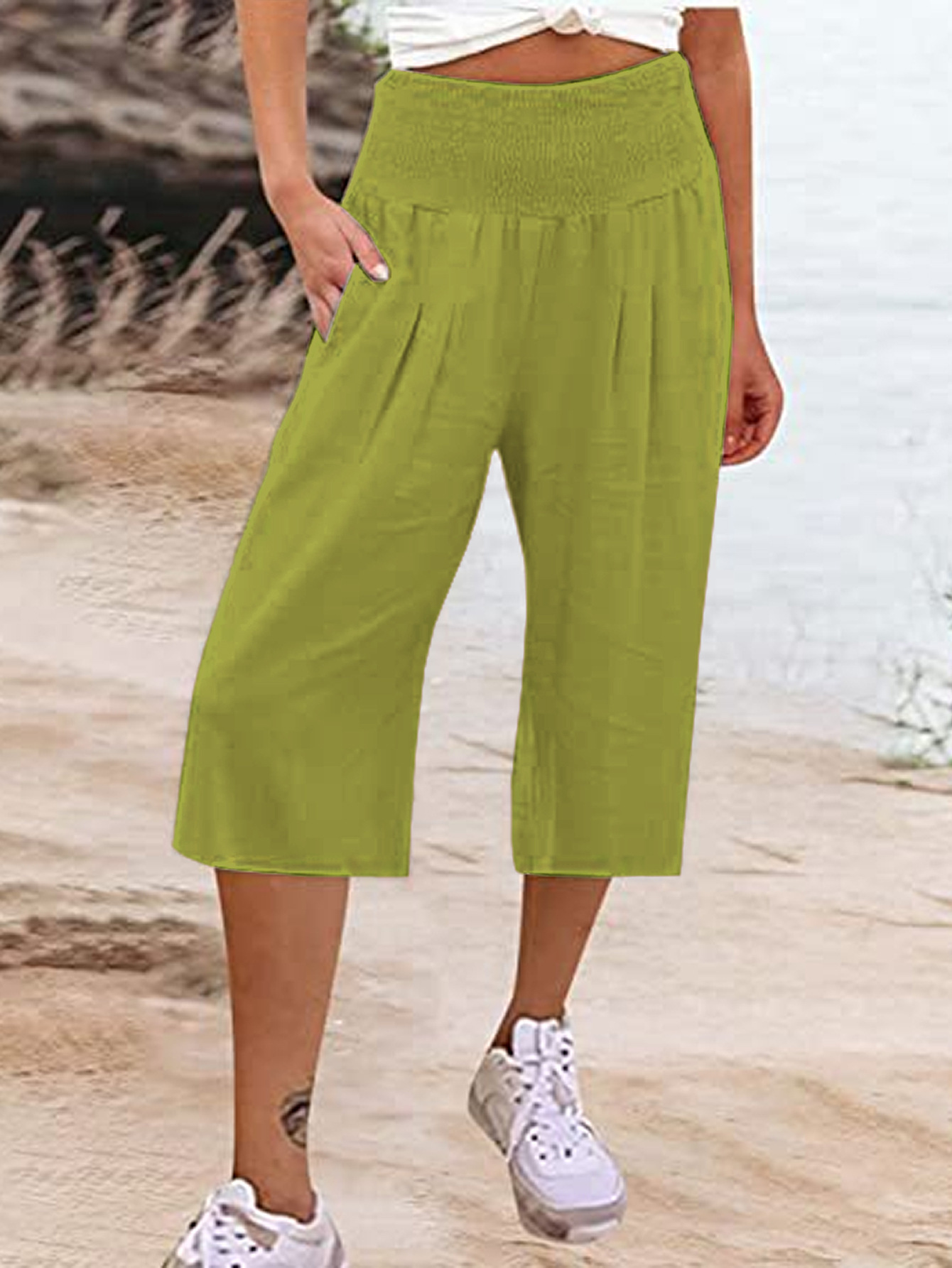 Women's Daily Simple Style Solid Color Calf-Length Casual Pants display picture 15