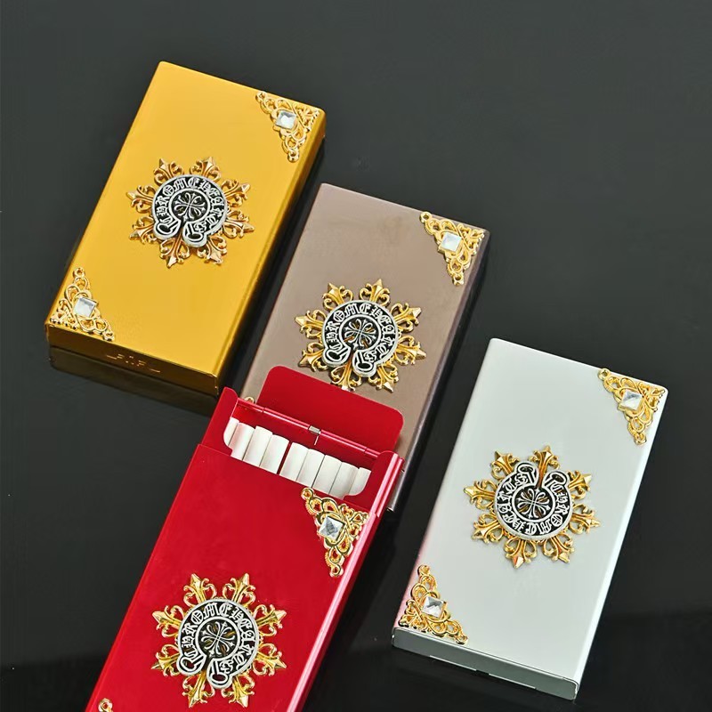 外贸批发跨境旋转皇冠烟盒细烟盒高颜值抗压香烟盒Cigarette Case|undefined