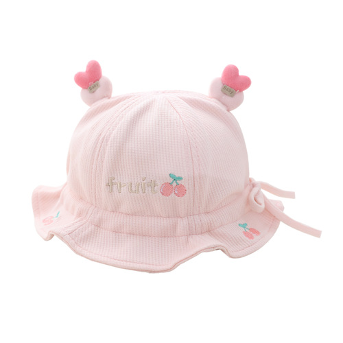 Baby Hat Spring and Autumn Thin Cute Fisherman Hat Baby Hat Newborn Infant Sunshade Sun Protection Bucket Hat