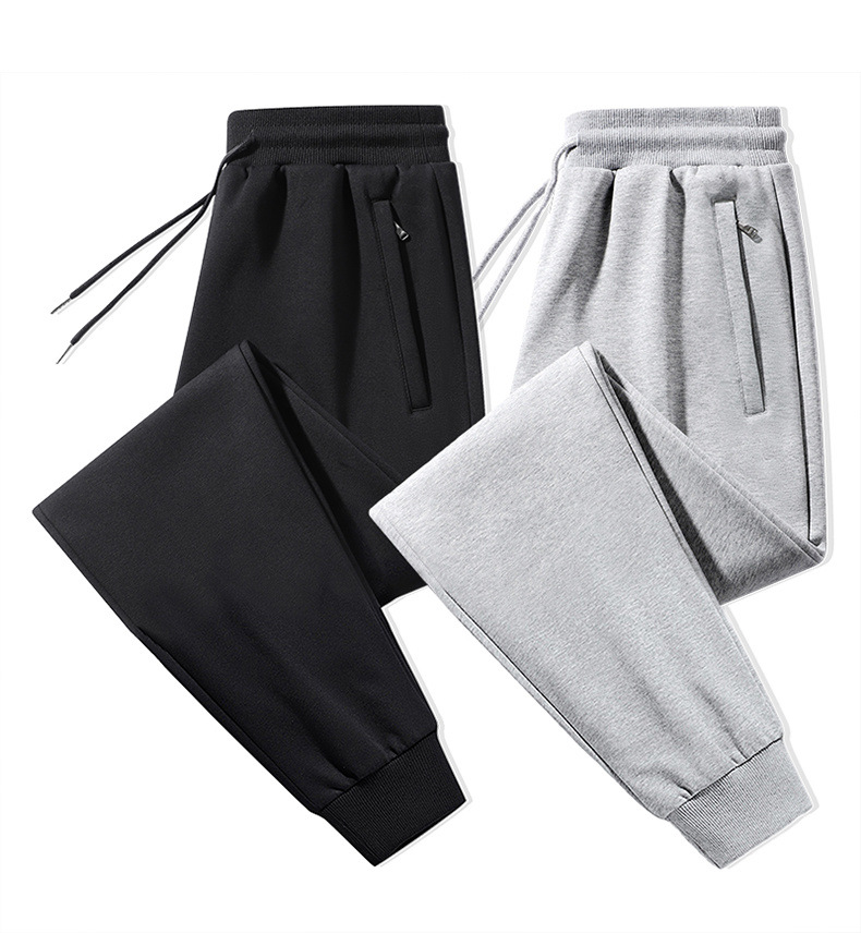 Nuovi pantaloni sportivi da uomo in puro cotone casual 2024 autunno e inverno in velluto taglie forti pantaloni della tuta larghi a gamba dritta_voghion.com