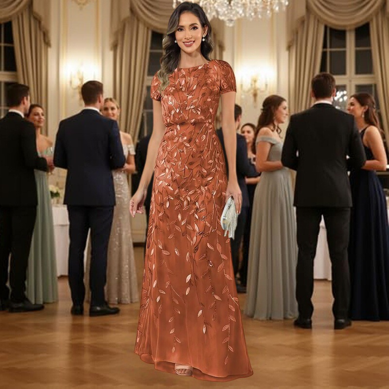 Sequined evening dress for mothers, mother-in-law dress, hostess dress, sister group dress, women's mother's dress that makes you look younger Sequined evening dress for mothers, mother-in-law dress, hostess dress, sister group dress, women's mother's dress that makes you look younger