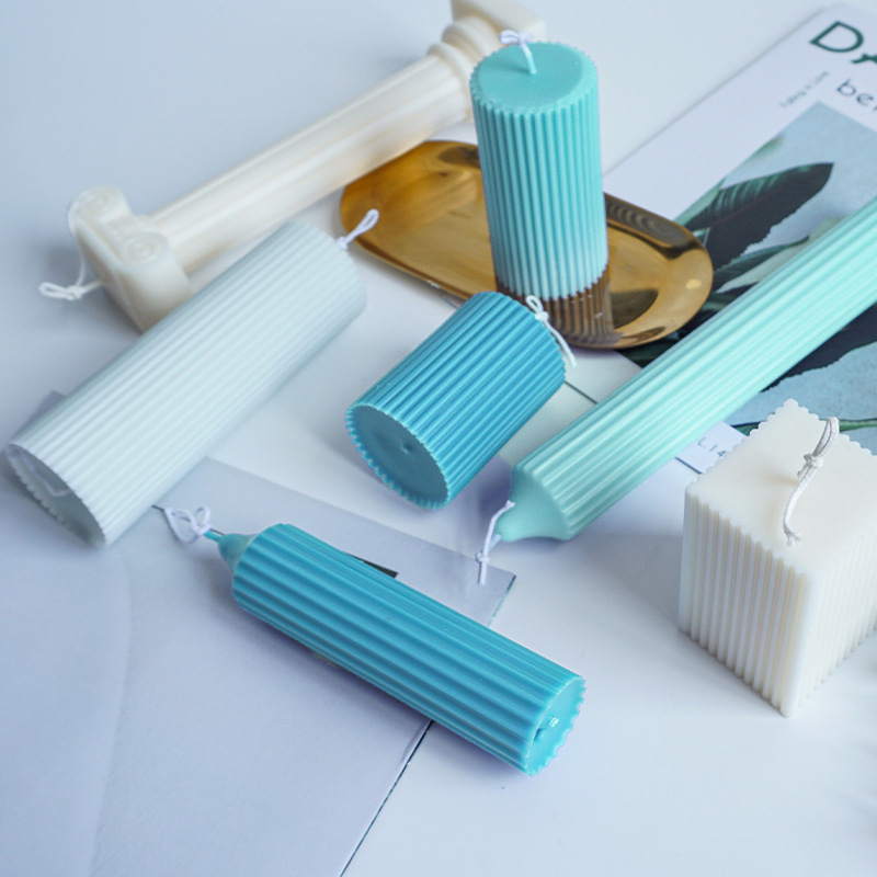 Raya vertical señaló larga barra vela molde diente fino tira cabeza plana acrílico molde aromaterapia vela DIY molde