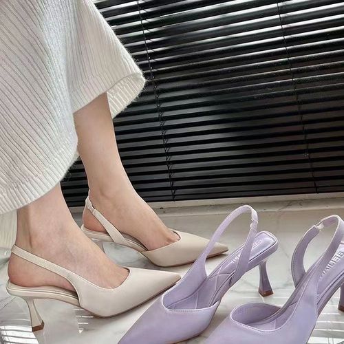 Pointed-toe stiletto pumps with a niche design, elegant closed-toe sandals—versatile for any occasion, perfect for women.