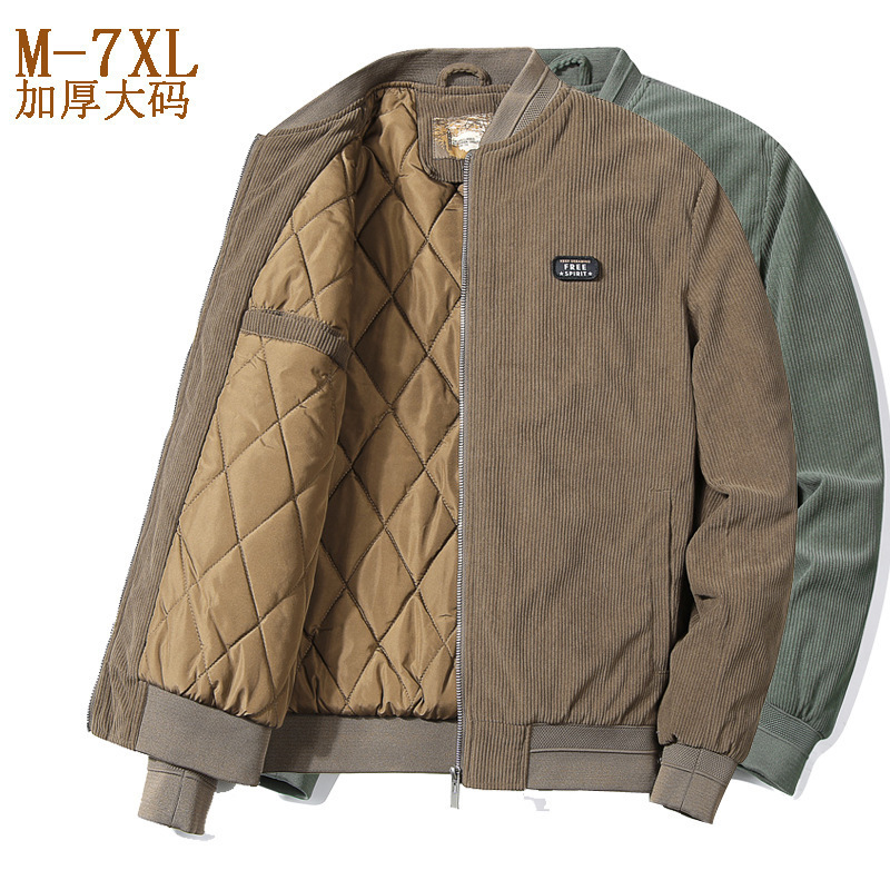 Men's Plus Size Corduroy Jacket down Cotton Warm and Wear-Resistant Winter Top Jacket Outdoor Cold-Proof Thickeneded Trendy Jacket Men's Plus Size Corduroy Jacket down Cotton Warm and Wear-Resistant Winter Top Jacket Outdoor Cold-Proof Thickeneded Trendy Jacket
