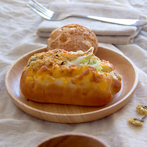 Rubber wood solid wood tray Japanese tableware salad bowl with engraved LOGO retro fruit plate bread plate snack plate