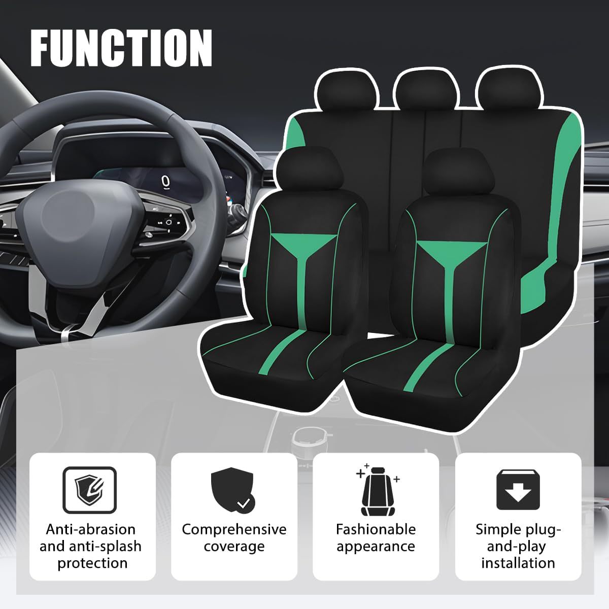Cross-Border New Elastic Fabric Wine Glass Style Car Seat Cover for All Seasons Amazon Temu Meike Duo