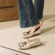 836-K211 Fashion Water Diamond Metal Buckle Strap Mary Jane Shoes Women's Round Head Inner Height Increase Silk Shallow Mouth Single Shoe