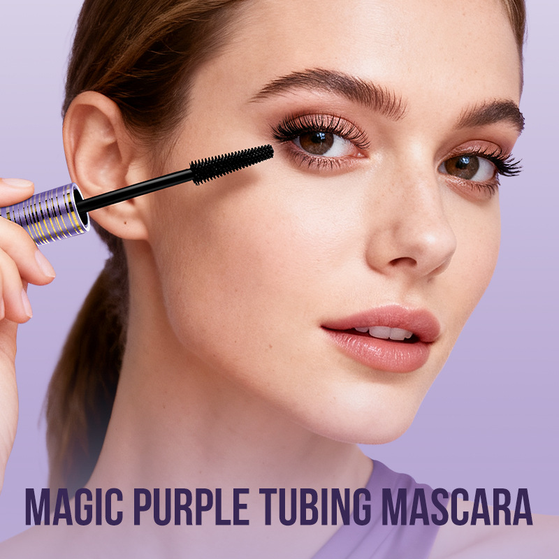 Magic Purple Tubing Mascara, máscara de tubo rojo púrpura, máscara de belleza transfronteriza, maquillaje de belleza de Romeo